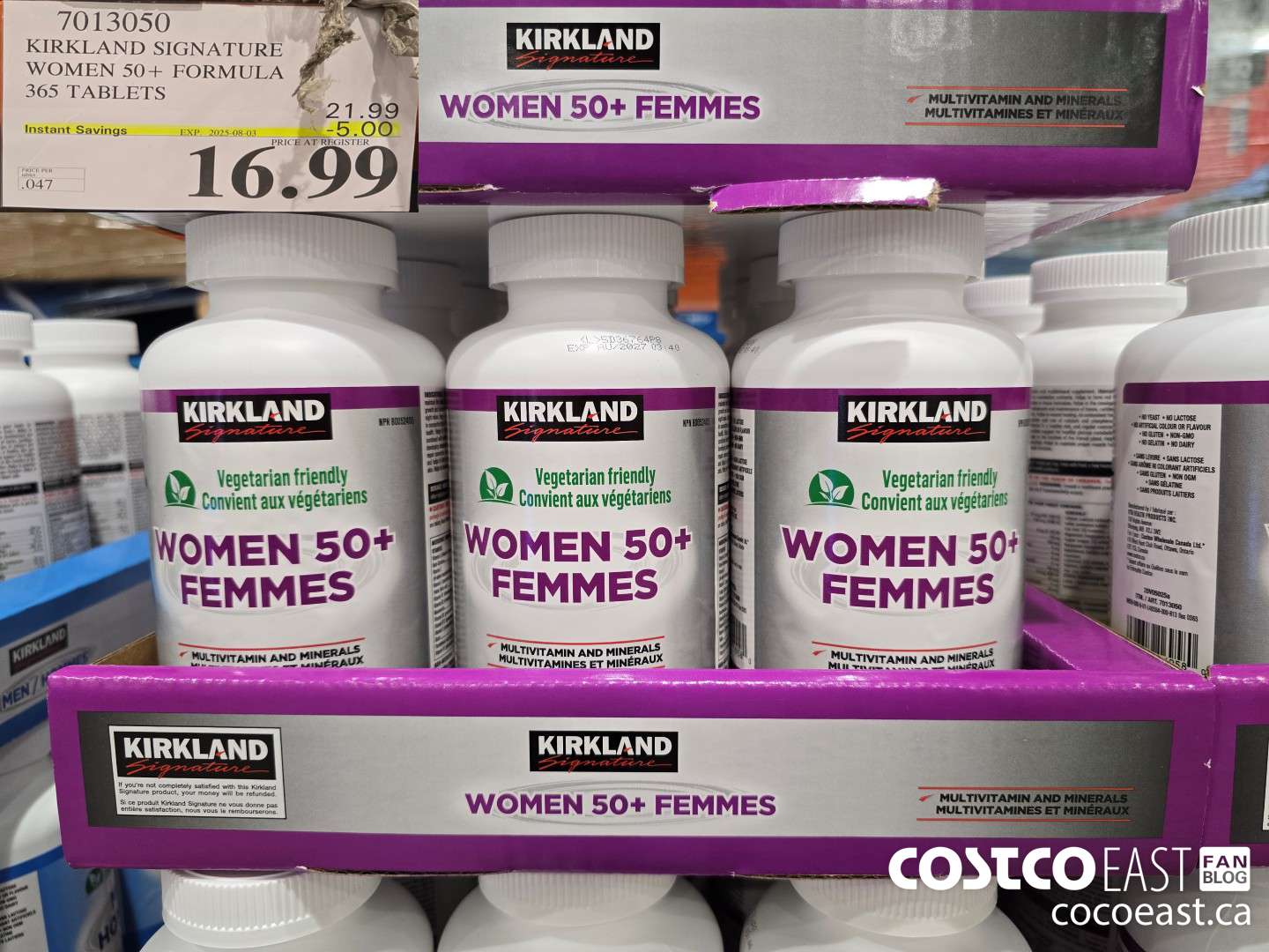 7013050 KIRKLAND SIGNATURE WOMEN 50+ FORMULA 365 TABLETS ($5.00 INSTANT SAVINGS EXPIRES ON 2025-08-03) $16.99