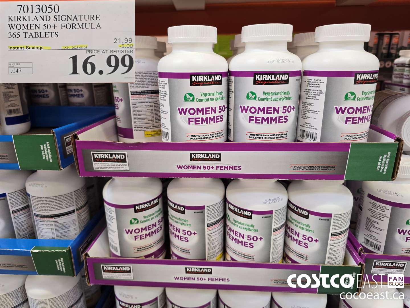 7013050 KIRKLAND SIGNATURE WOMEN 50+ FORMULA 365 TABLETS ($5.00 INSTANT SAVINGS EXPIRES ON 2025-08-03) $16.99