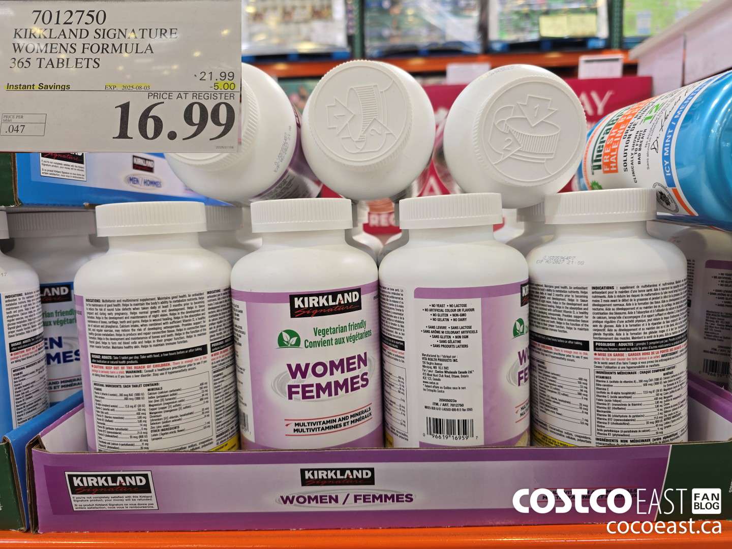 7012750 KIRKLAND SIGNATURE WOMEN FORMULA 365 TABLETS ($5.00 INSTANT SAVINGS EXPIRES ON 2025-08-03) $16.99