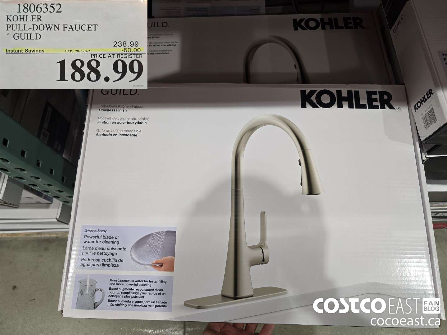 1806352 KOHLER PULL-DOWN FAUCET GUILD ($50.00 INSTANT SAVINGS EXPIRES ON 2025-07-21) $188.99