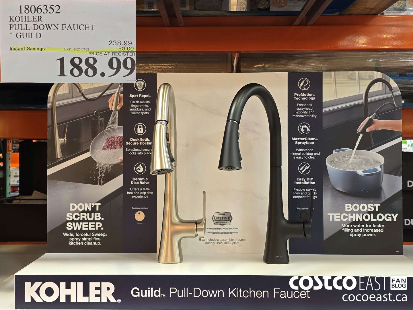 1806352 KOHLER PULL-DOWN FAUCET GUILD ($50.00 INSTANT SAVINGS EXPIRES ON 2025-07-21) $188.99
