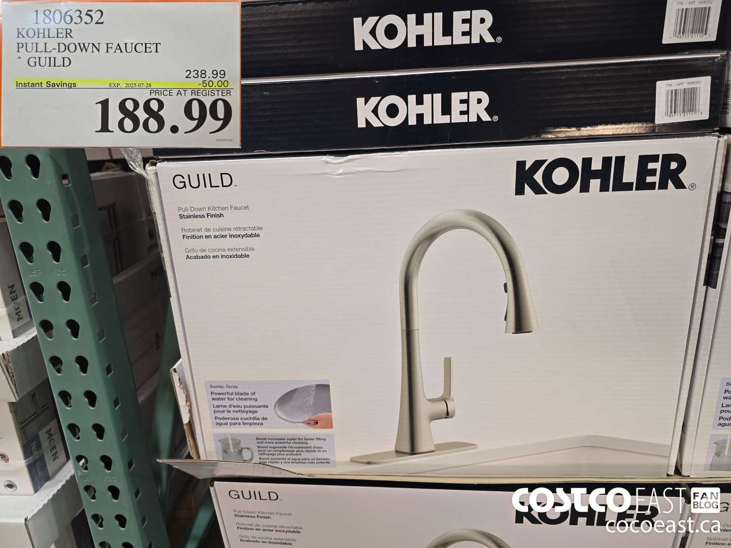 1806352 KOHLER PULL-DOWN FAUCET GUILD ($50.00 INSTANT SAVINGS EXPIRES ON 2025-07-28) $188.99