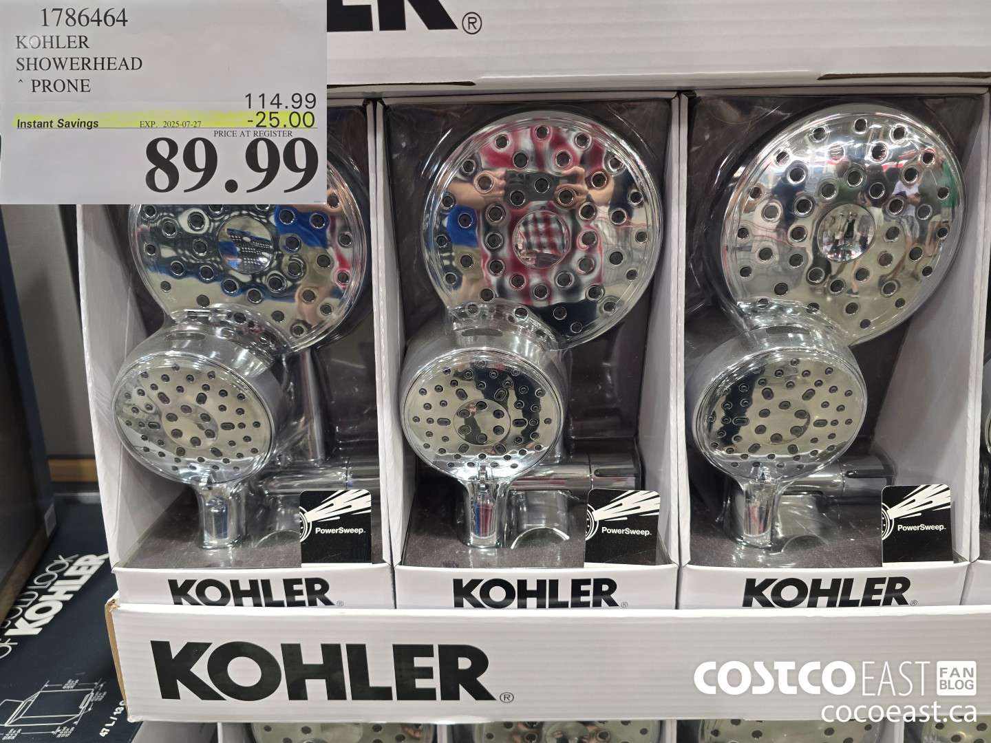 1786464 KOHLER SHOWERHEAD PRONE ($25.00 INSTANT SAVINGS EXPIRES ON 2025-07-27) $94.99