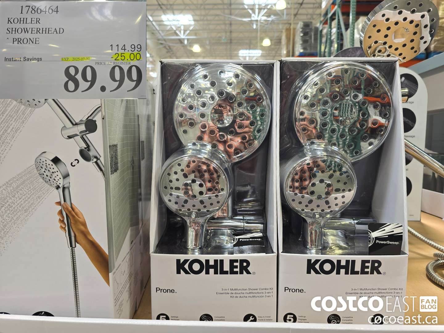 1786464 KOHLER SHOWERHEAD PRONE ($25.00 INSTANT SAVINGS EXPIRES ON 2025-07-27) $89.99