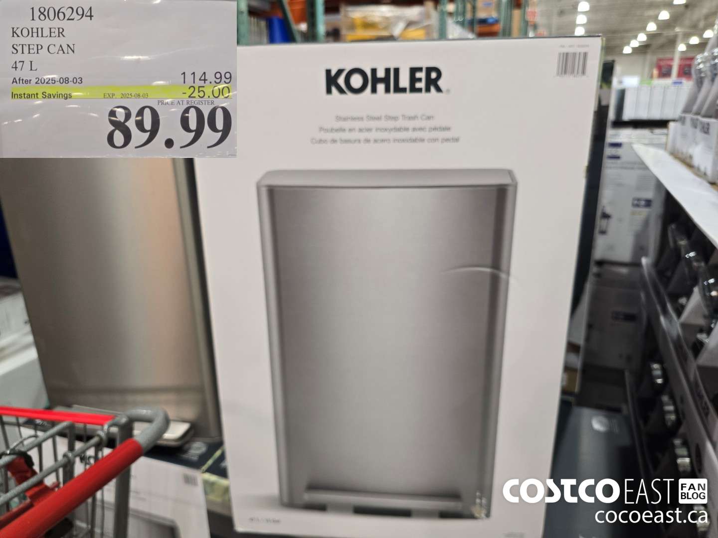 1806294 KOHLER STEP CAN 47 L ($25.00 INSTANT SAVINGS EXPIRES ON 2025-08-03) $89.99