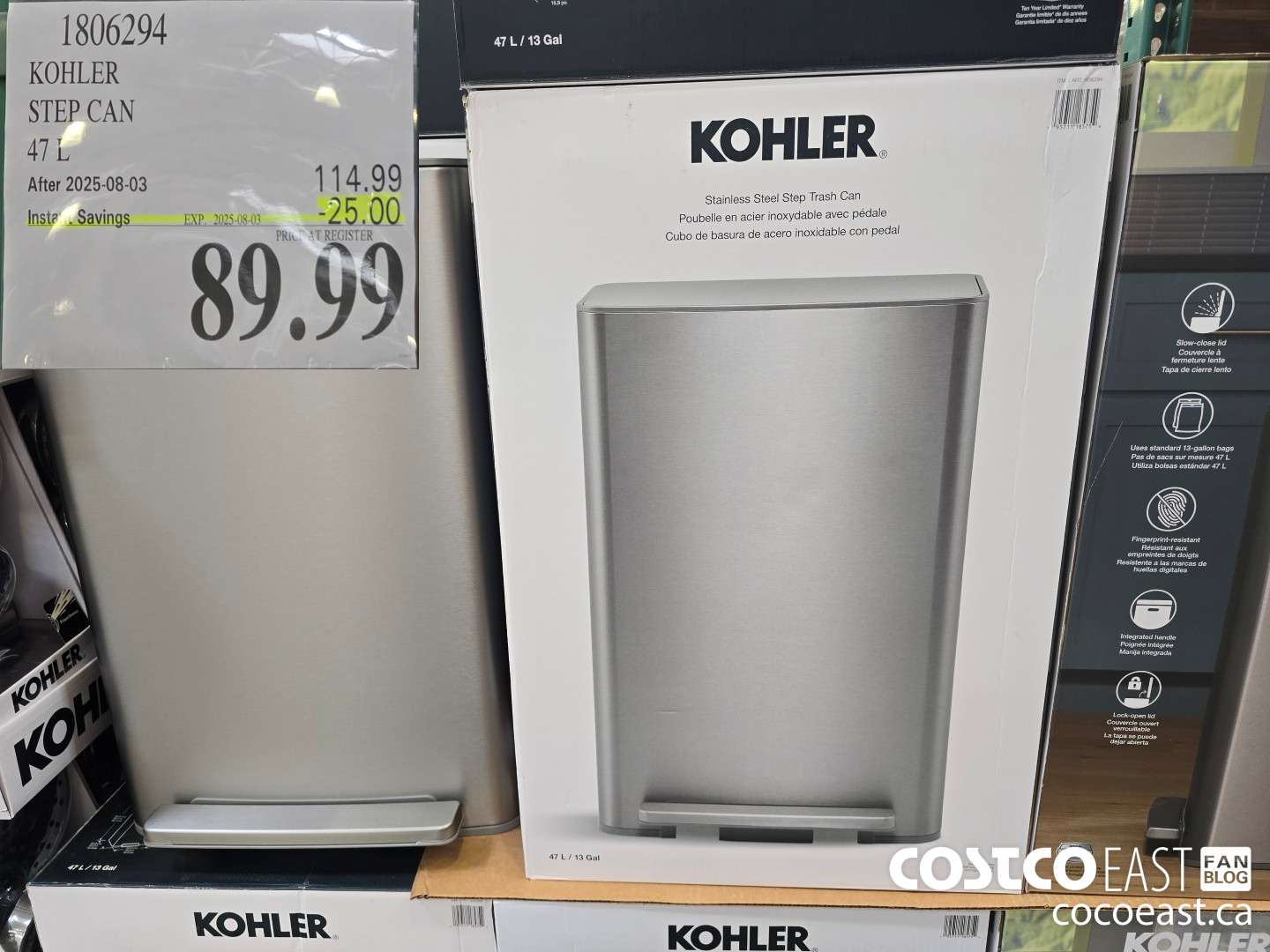 1806294 KOHLER STEP CAN 47 L ($25.00 INSTANT SAVINGS EXPIRES ON 2025-08-03) $89.99