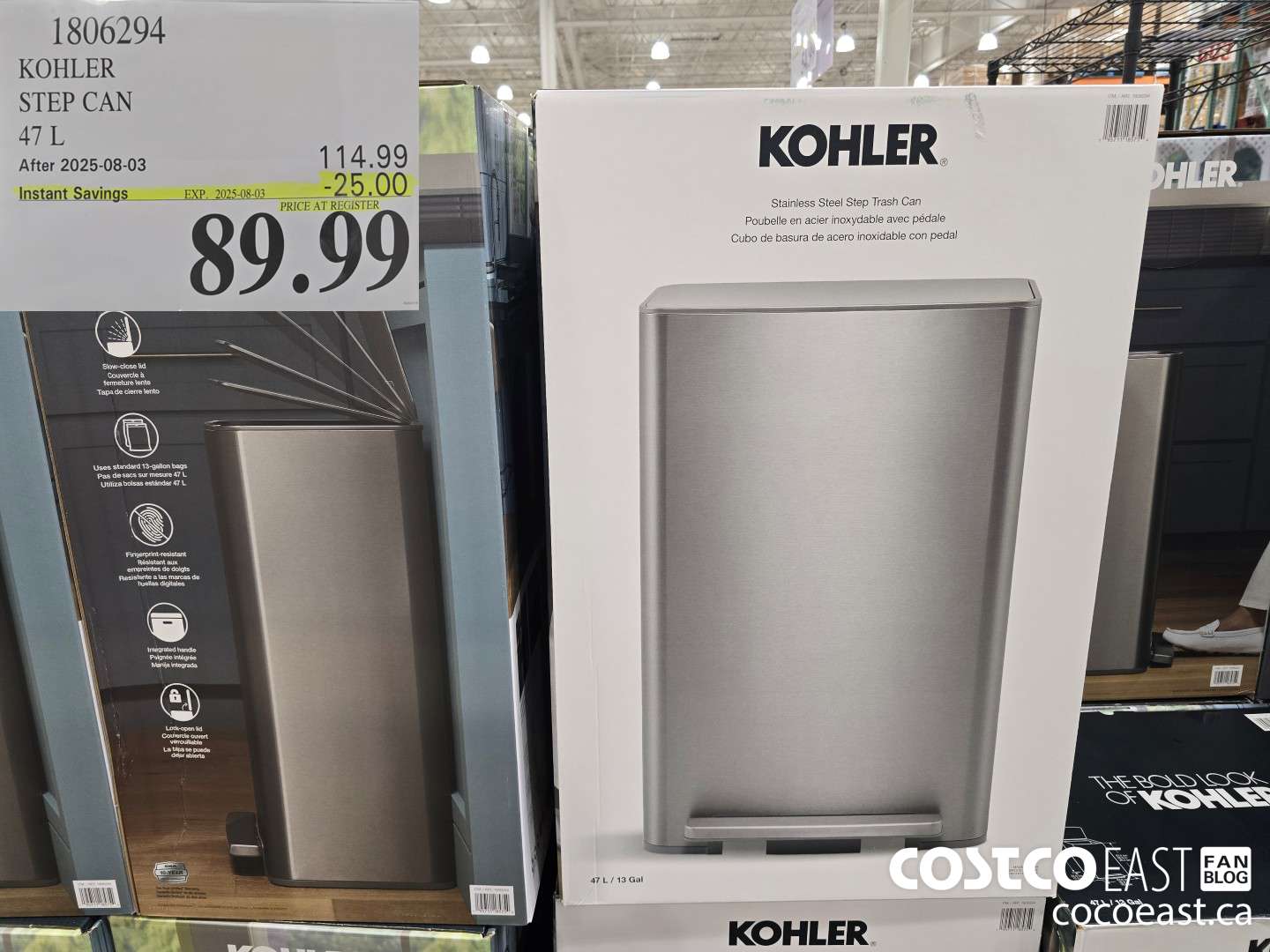 1806294 KOHLER STEP CAN 47 L ($25.00 INSTANT SAVINGS EXPIRES ON 2025-08-03) $89.99