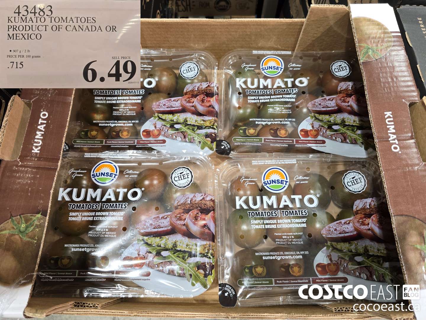 43483 KUMATO TOMATOES PRODUCT OF CANADA AND MEXICO $6.49
