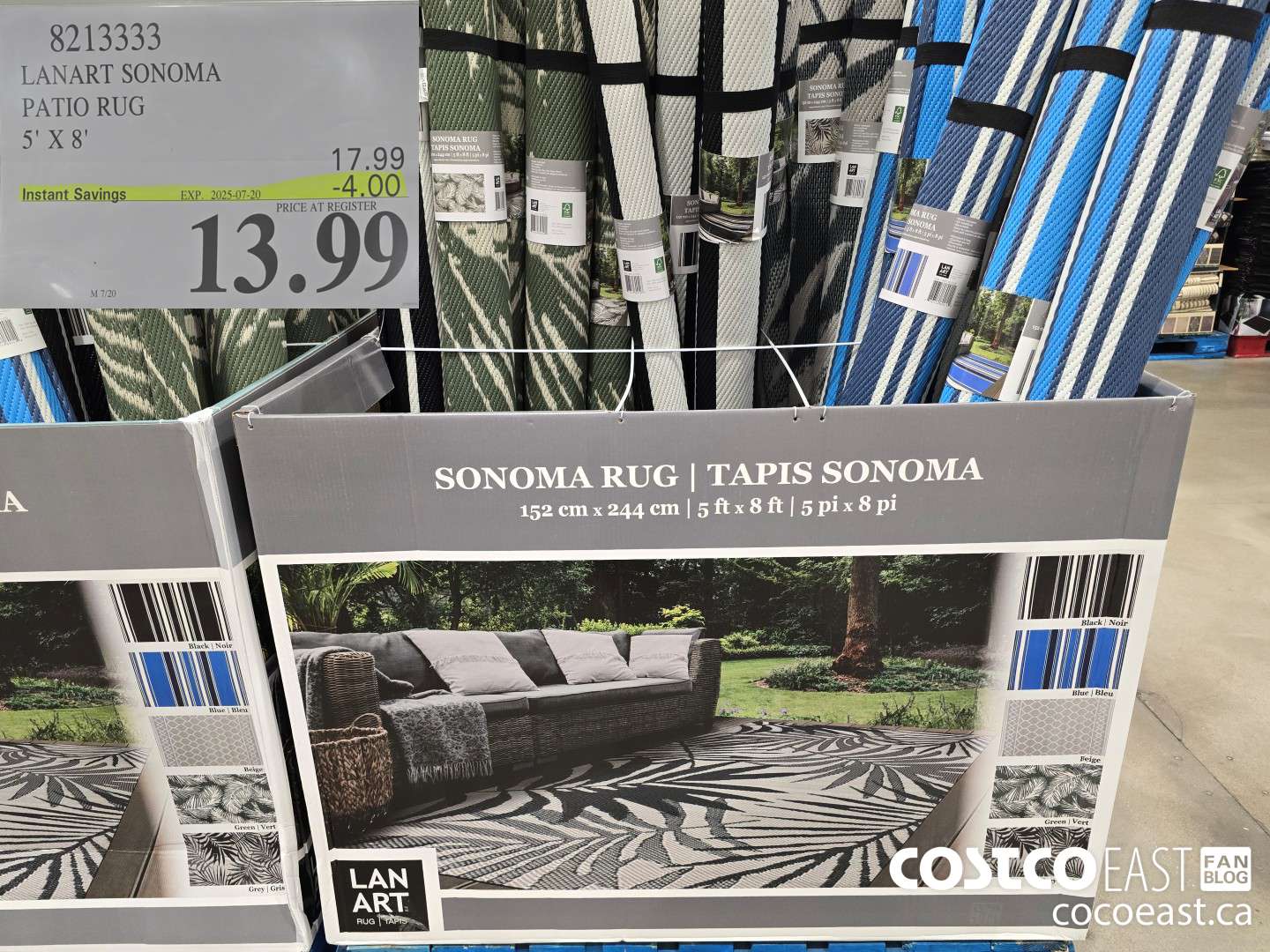 8213333 LANART SONOMA PATIO RUG 5' X 8' ($4.00 INSTANT SAVINGS EXPIRES ON 2025-07-20) $13.99