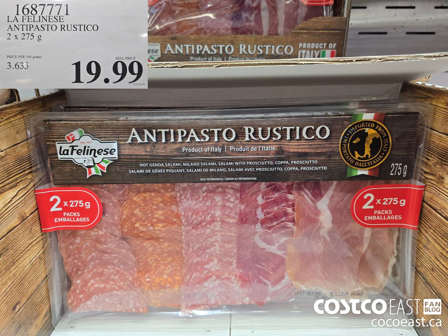 1687771 LA FELINESE ANTIPASTO RUSTICO 2 x 275 G $19.99