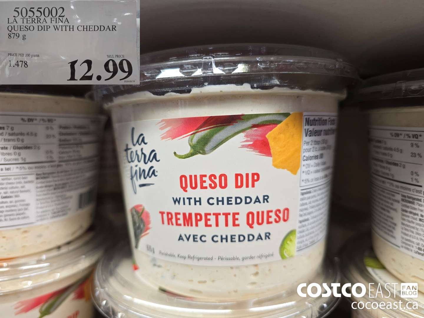 5055002 LA TERRA FINA QUESO DIP WITH CHEDDAR 879 G $12.99