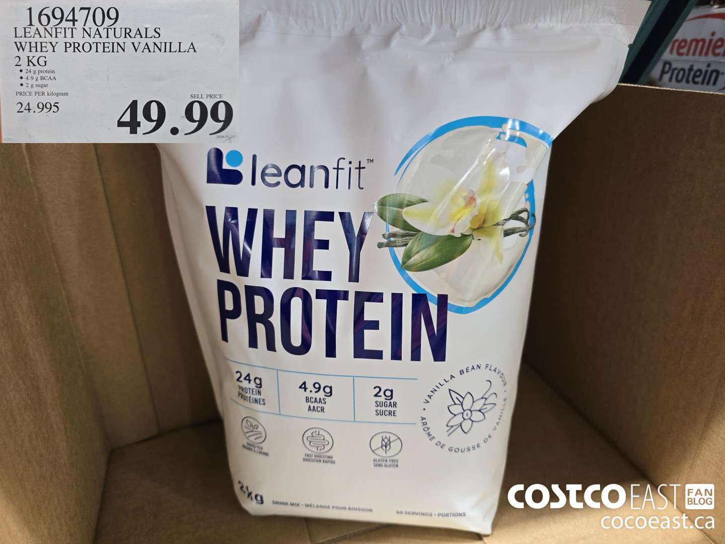 4694709 LEANFIT NATURALS WHEY PROTEIN VANILLA 2 KG $49.99