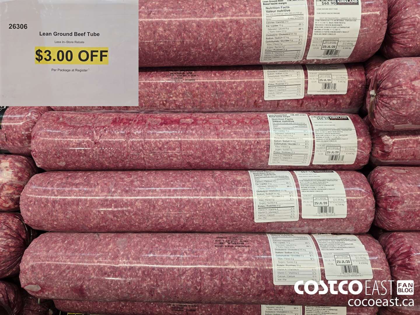 26306 LEAN GROUND BEEF TUBE ($3.00 INSTANT SAVINGS)