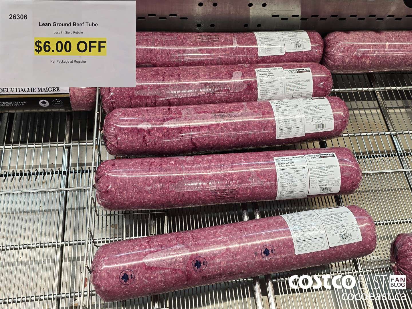 26306 LEAN GROUND BEEF TUBE ($6.00 INSTANT SAVINGS)