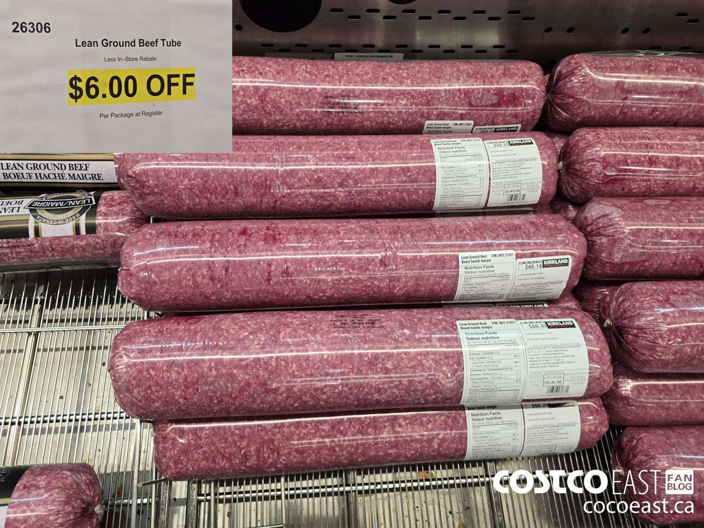 26306 LEAN GROUND BEEF TUBE ($6.00 INSTANT SAVINGS)
