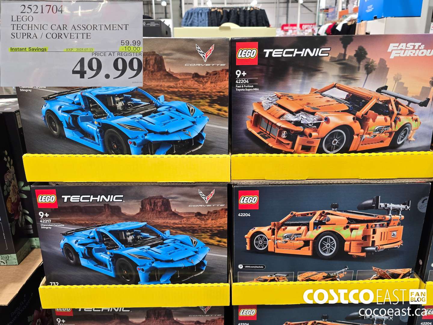 2521704 LEGO TECHNIC CAR ASSORTMENT SUPRA / CORVETTE ($10.00 INSTANT SAVINGS EXPIRES ON 2025-07-13) $49.99
