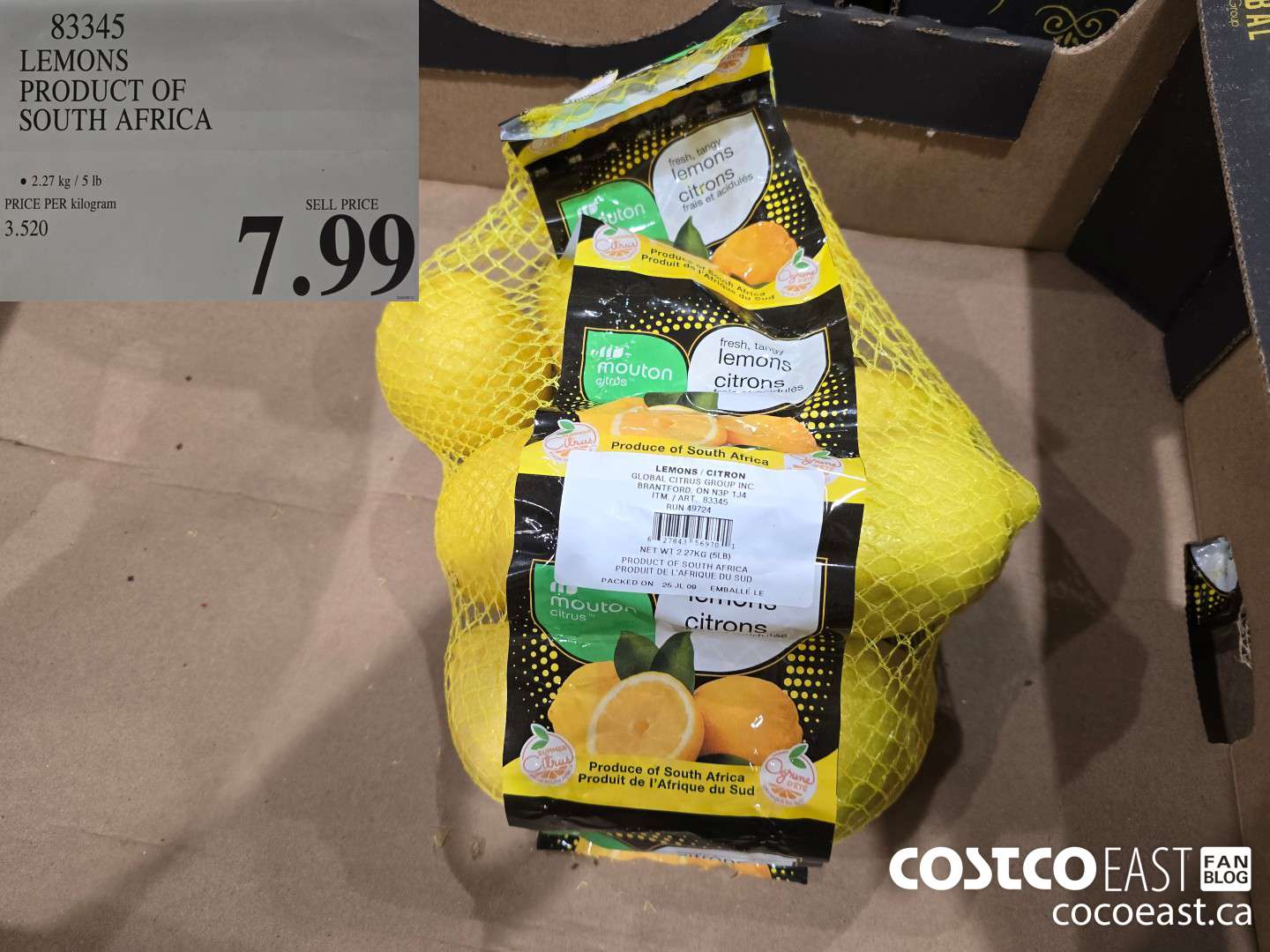 83345 LEMONS PRODUCT OF SOUTH AFRICA $7.99