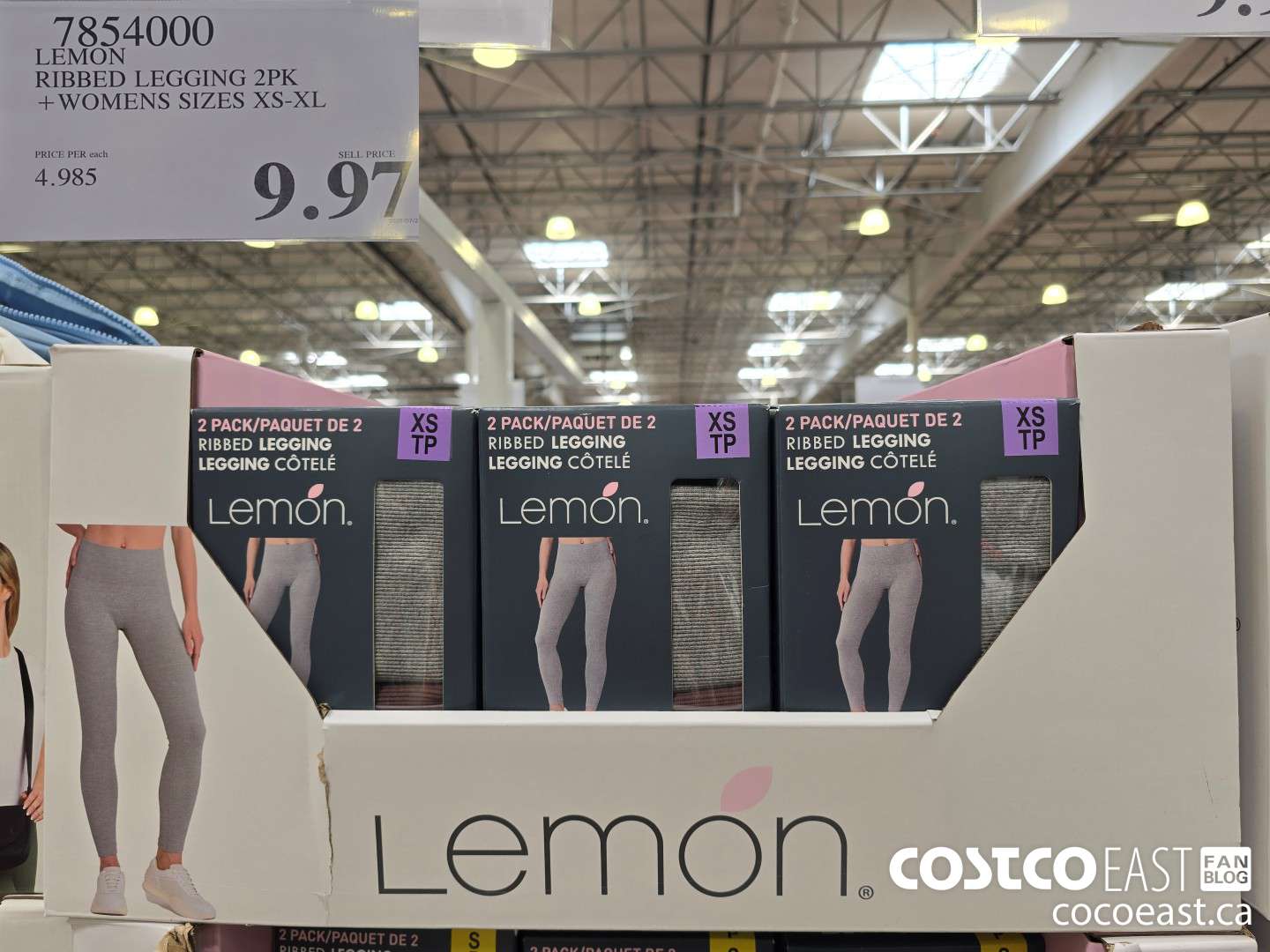 7854000 LEMON RIBBED LEGGING 2PK + LADIES SIZES XS-XL $9.97