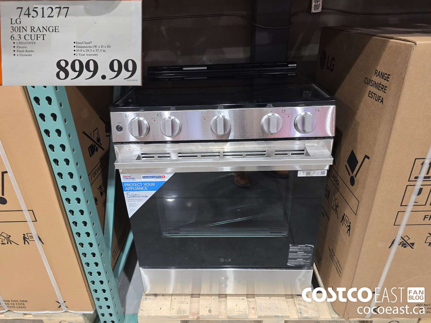 7451277 LG 30IN RANGE 6:3 CUFT $899.99