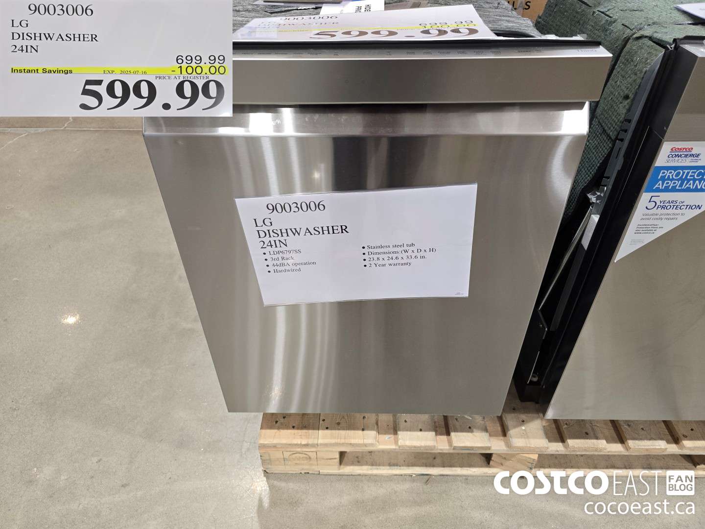 9003006 LG DISHWASHER 24IN  ($100.00 INSTANT SAVINGS EXPIRES ON 2025-07-16) $599.99