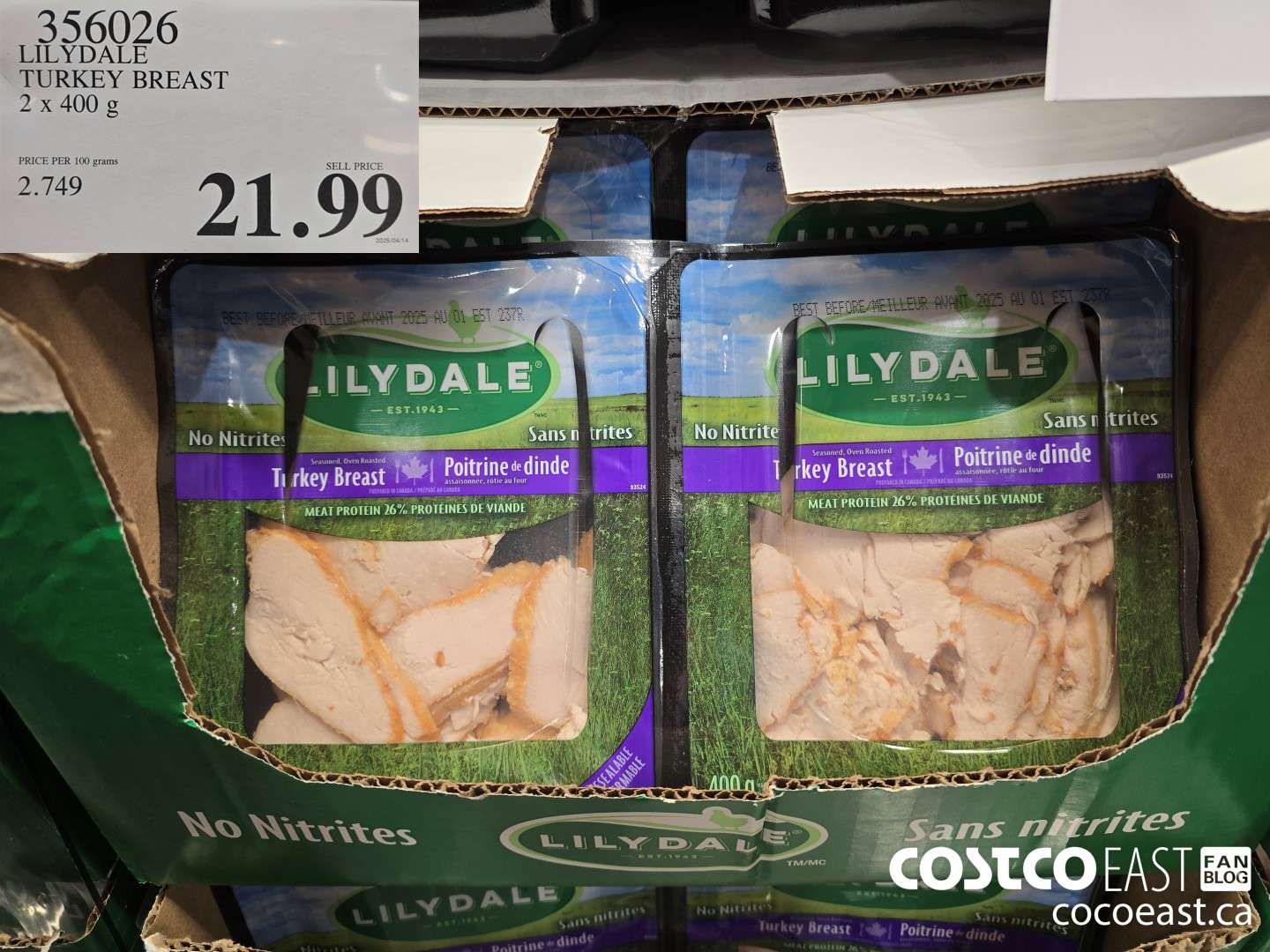 356026 LILYDALE TURKEY BREAST 2 x 400 g $21.99