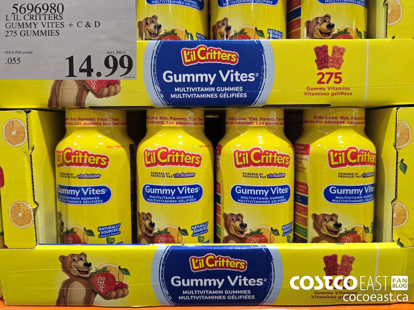 5696980 L'IL CRITTERS GUMMY VITES + C & D 275 GUMMIES $14.99