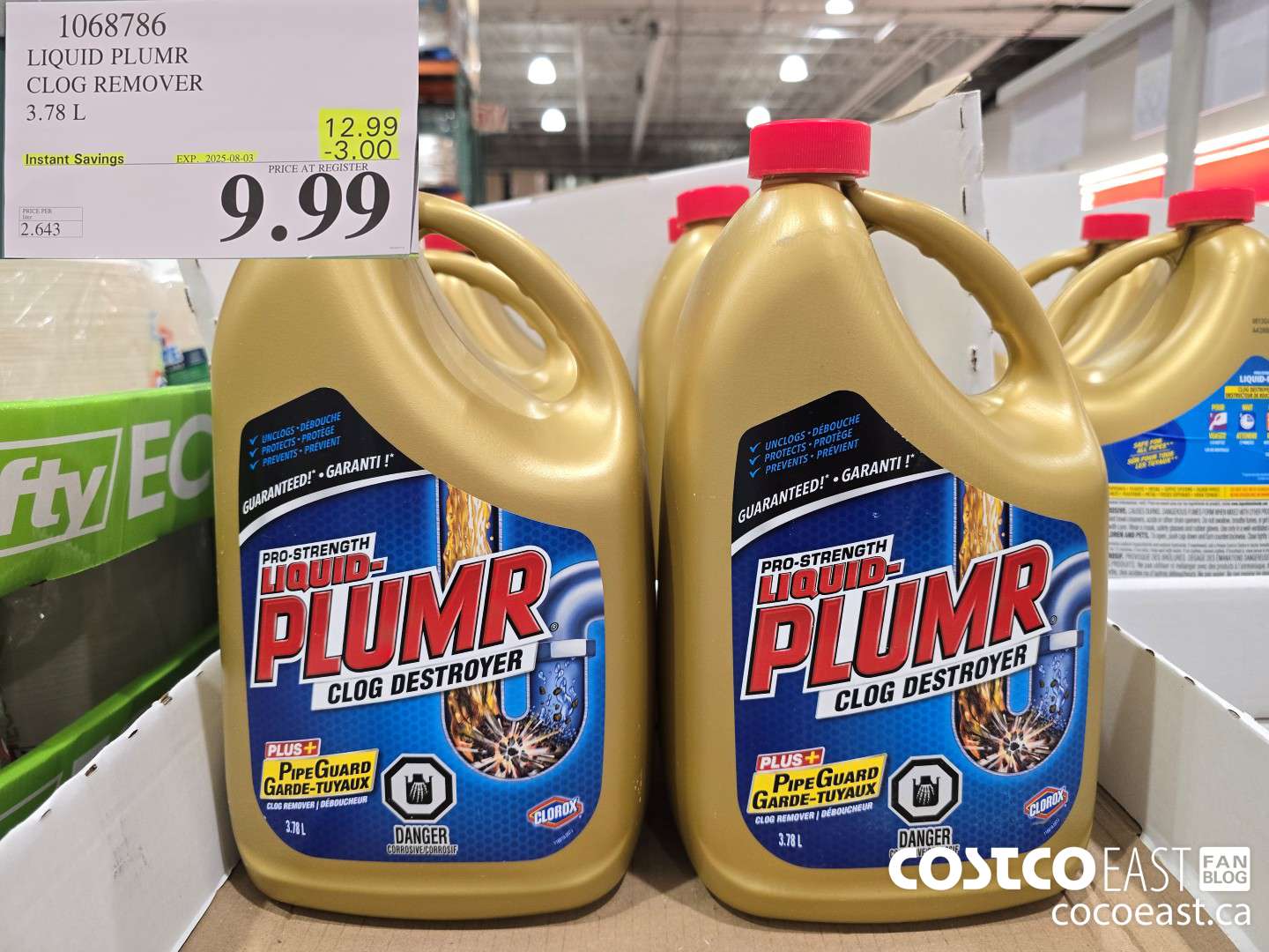 1068786 LIQUID PLUMR CLOG REMOVER 3.78 L ($3.00 INSTANT SAVINGS EXPIRES ON 2025-08-03) $9.99