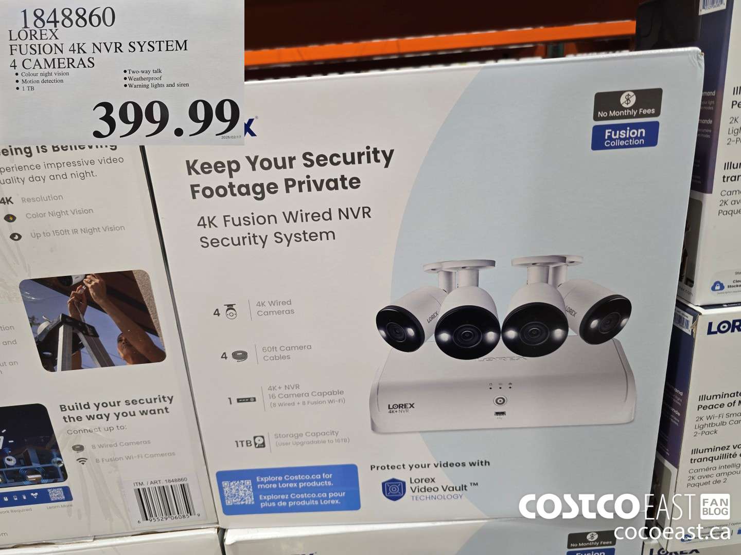 1848860 LOREX FUSION 4K NVR SYSTEM 4 CAMERA $399.99