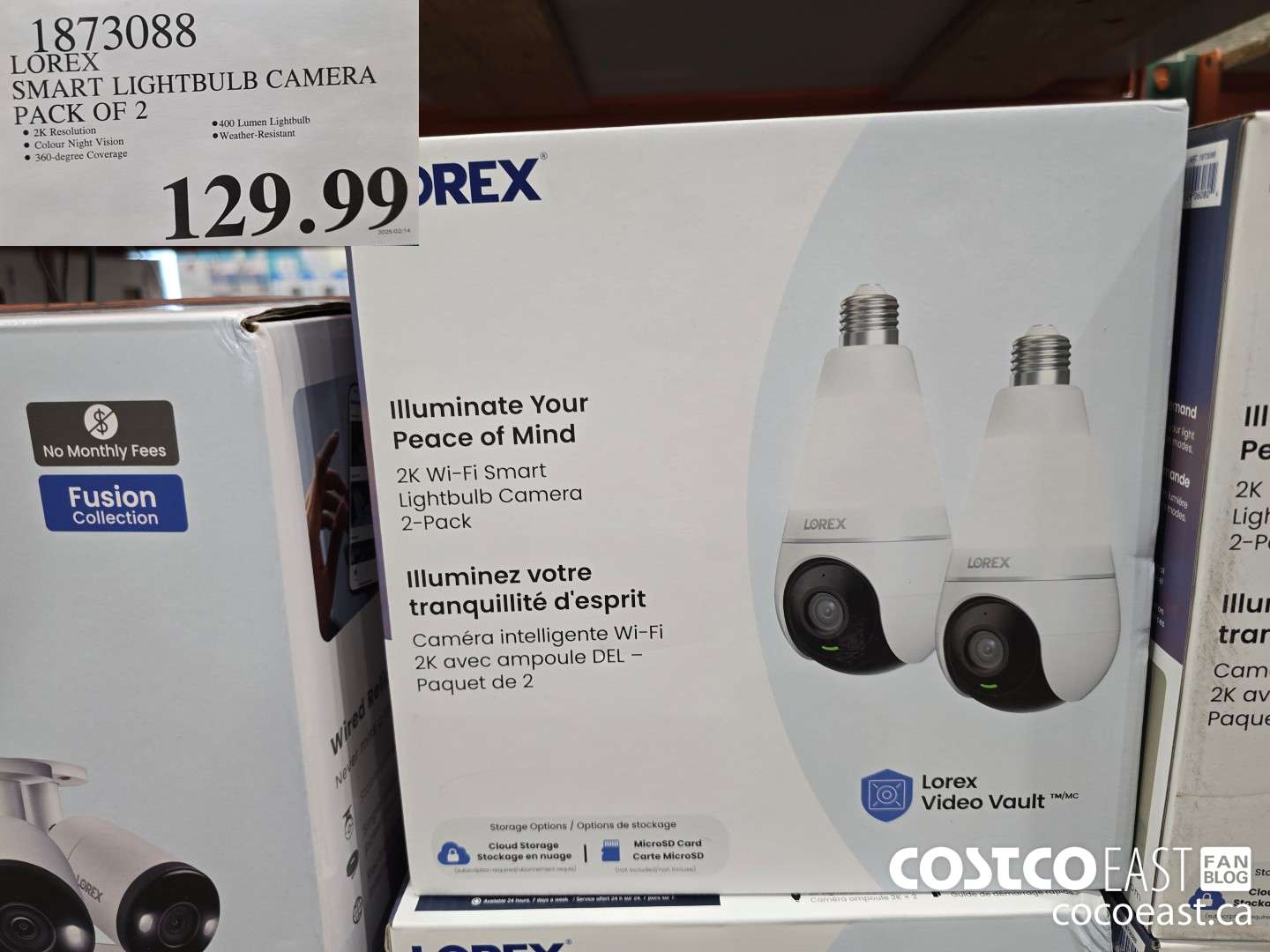 1873088 LOREX SMART LIGHTBULB CAMERA PACK OF 2 $129.99