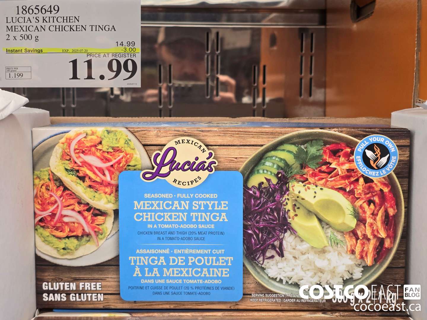 1865649 LUCIA'S KITCHEN MEXICAN CHICKEN TINGA 2 x 500 g ($3.00 INSTANT SAVINGS EXPIRES ON 2025-07-20) $11.99