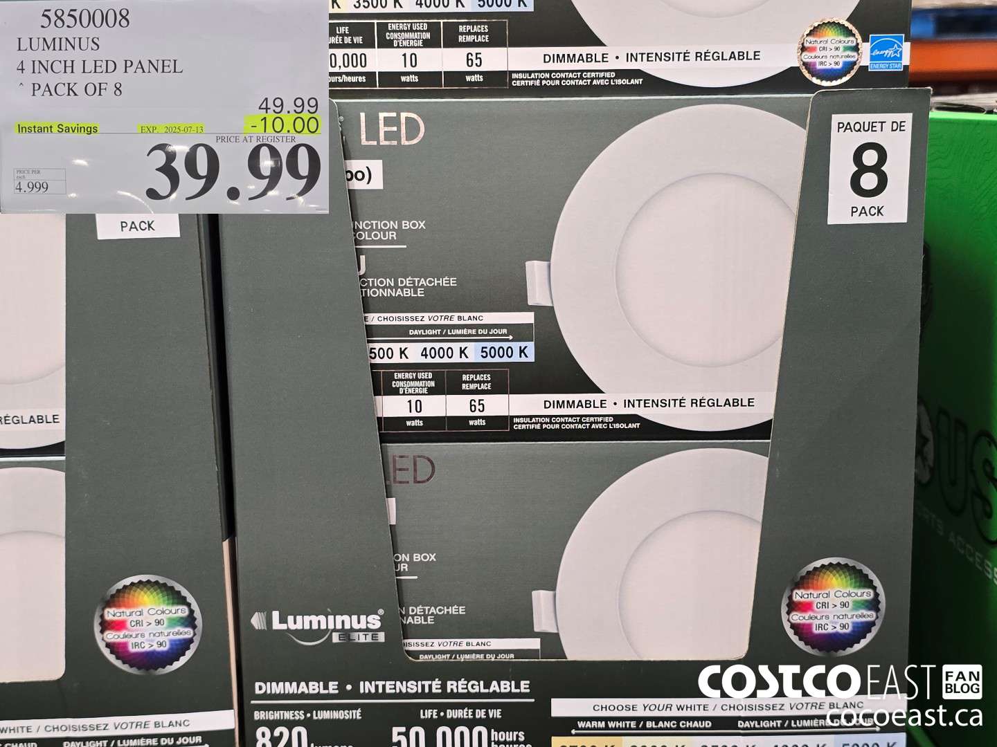 5850008 LUMINUS 4 INCH LED PANEL PACK OF 8 ($10.00 INSTANT SAVINGS EXPIRES ON 2025-07-13) $39.99