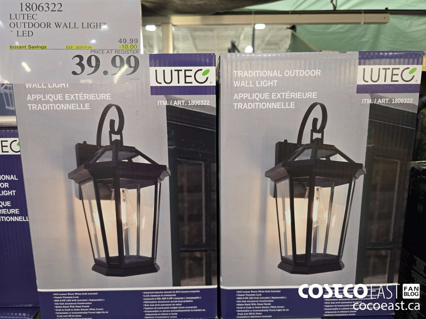1806322 LUTEC OUTDOOR WALL LIGHT LED ($10.00 INSTANT SAVINGS EXPIRES ON 2025-07-06) $39.99