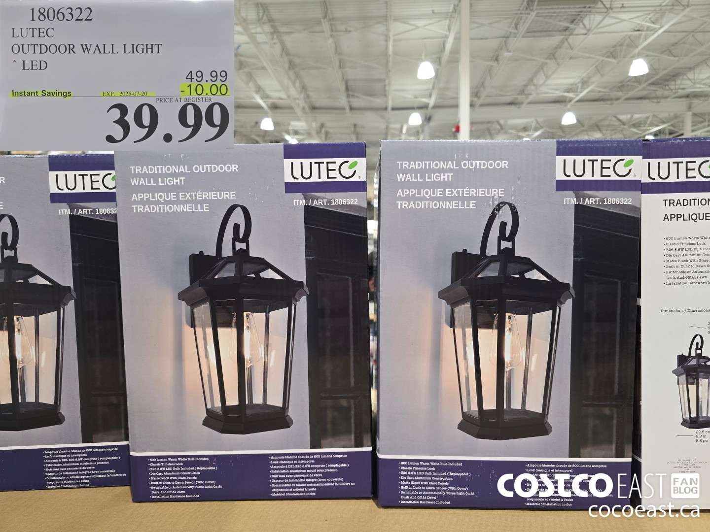 1806322 LUTEC OUTDOOR WALL LIGHT LED ($10.00 INSTANT SAVINGS EXPIRES ON 2025-07-20) $39.99