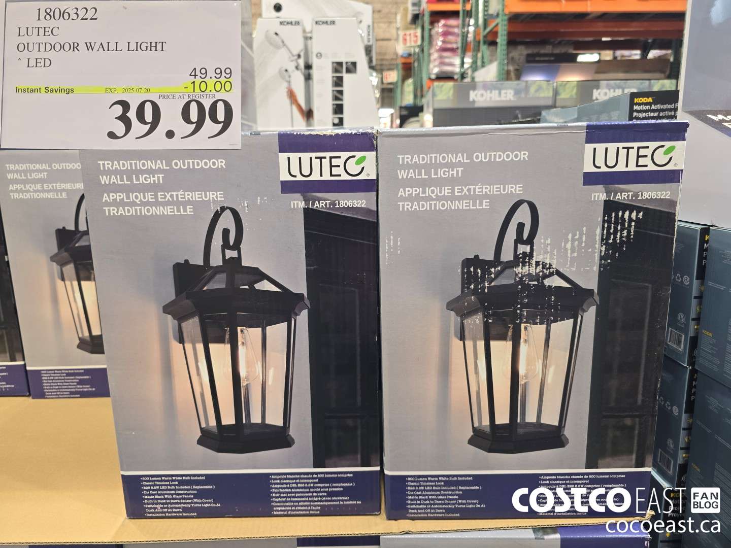 1806322 LUTEC OUTDOOR WALL LIGHT LED ($10.00 INSTANT SAVINGS EXPIRES ON 2025-07-20) $39.99