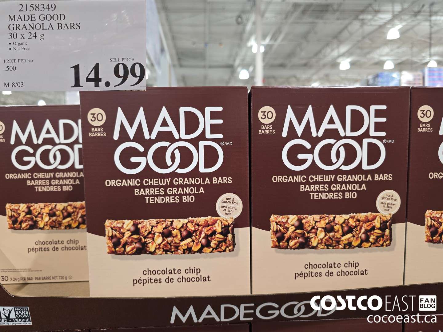 2158349 MADE GOOD GRANOLA BARS 30 x 24 g $14.99