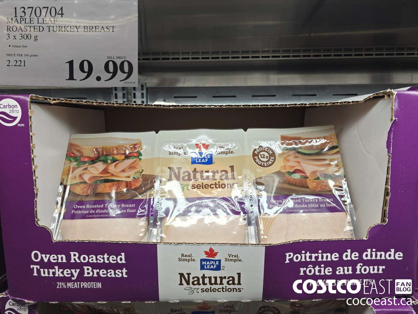 1370704 MAPLE LEAF ROASTED TURKEY BREAST 3 x 300 G $19.99