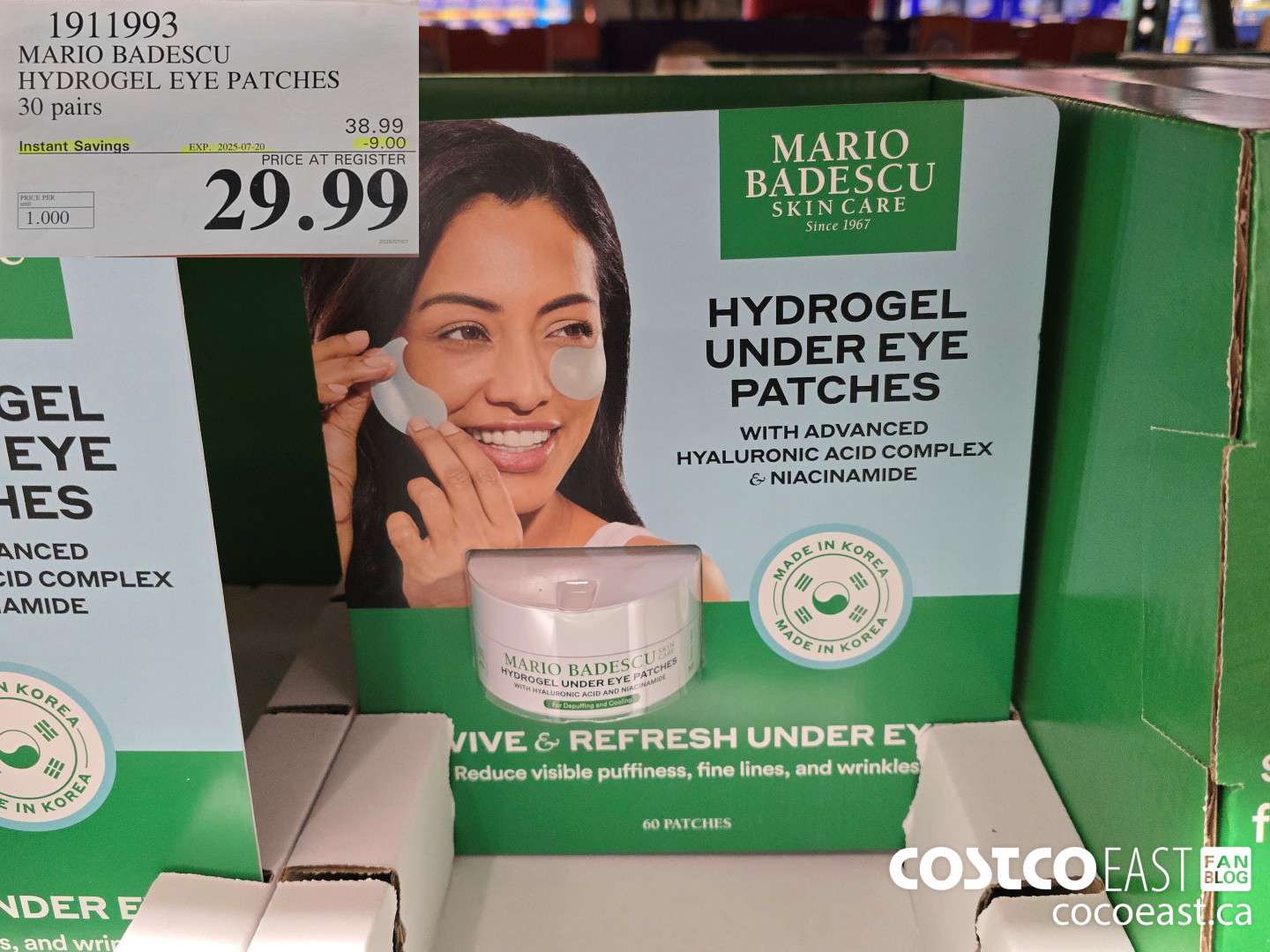 1911993 MARIO BADESCU HYDROGEL EYE PATCHES 30 pairs ($9.00 INSTANT SAVINGS EXPIRES ON 2025-07-20) $29.99