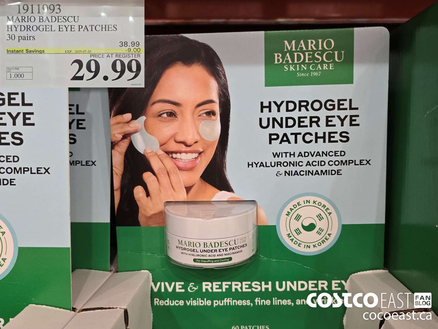 1911993 MARIO BADESCU HYDROGEL EYE PATCHES 30 pairs ($9.00 INSTANT SAVINGS EXPIRES ON 2025-07-20) $29.99