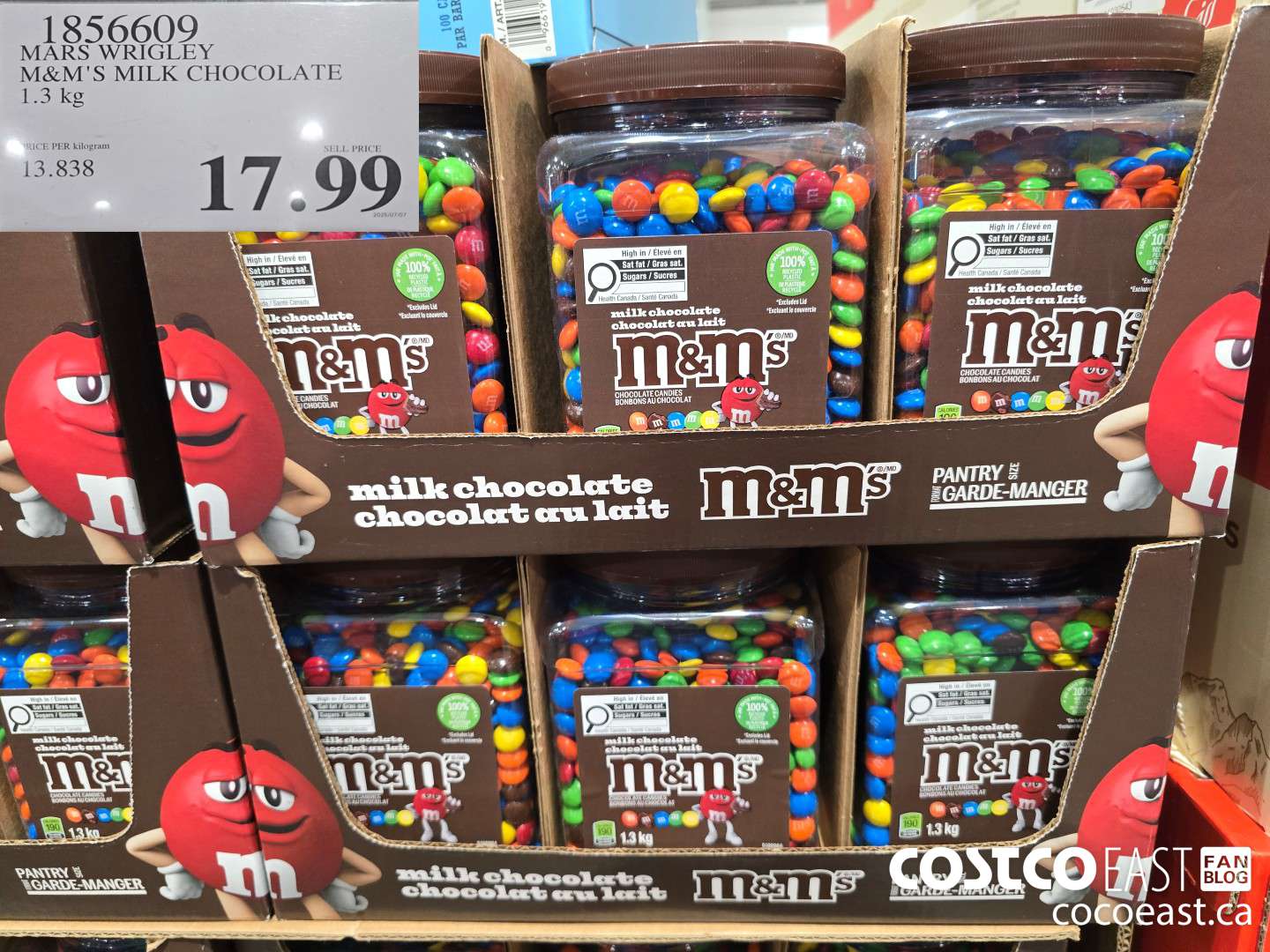 1856609 MARS WRIGLEY M&M MILK CHOCOLATE 1.3 KG $17.99