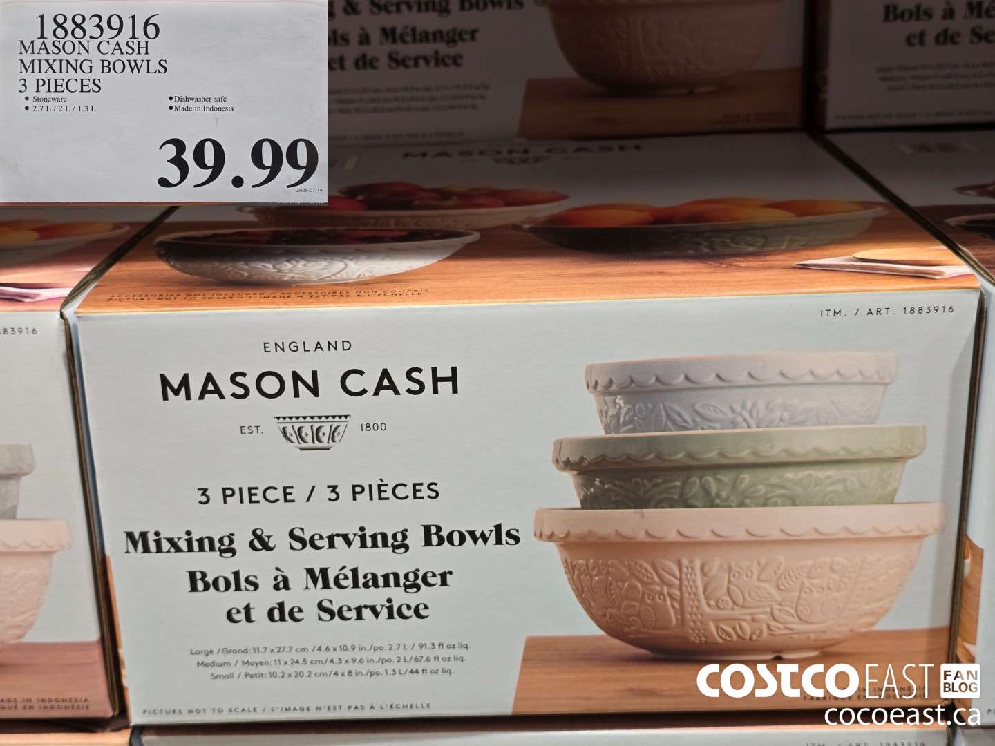 1883916 MASON CASH MIXING BOWLS 3 PIECES $39.99