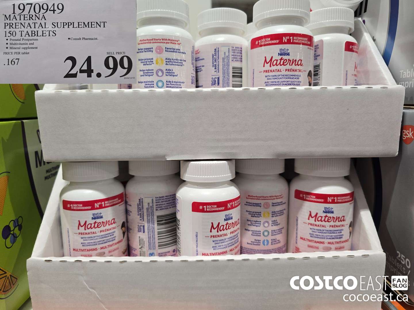 1970949 MATERNA PRENATAL SUPPLEMENT 150 TABLETS $24.99