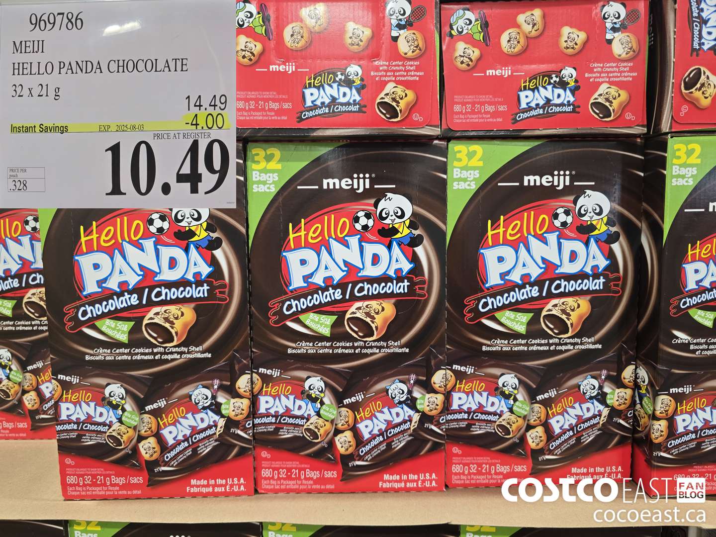 969786 MEIJI HELLO PANDA CHOCOLATE 32 X 21 G ($4.00 INSTANT SAVINGS EXPIRES ON 2025-08-03) $10.49