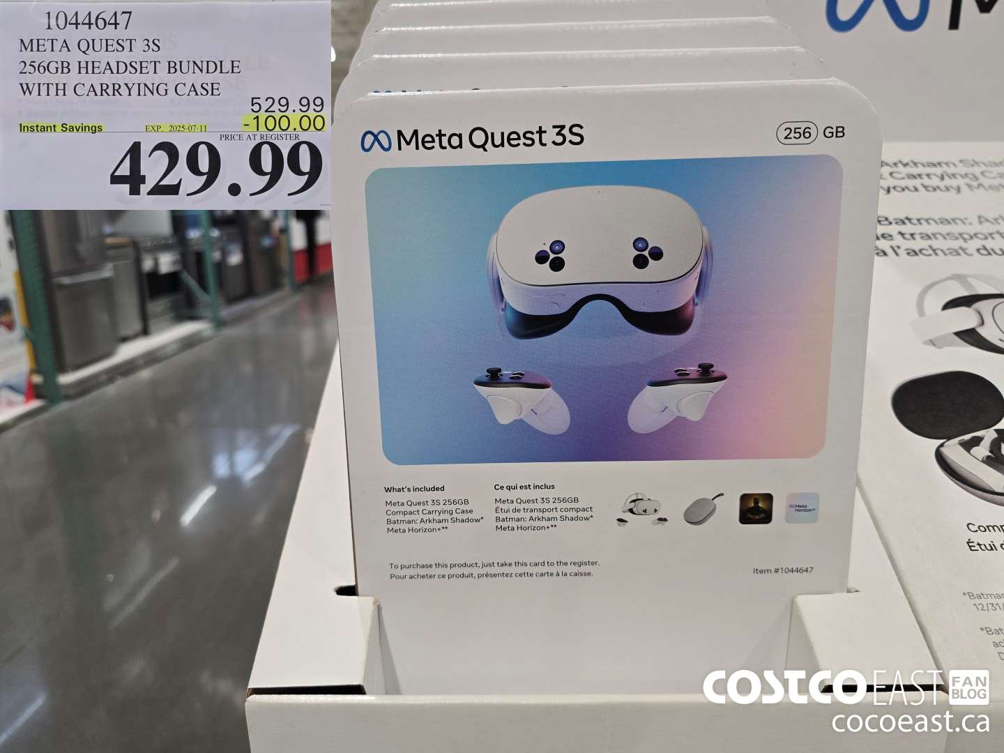 1044647 META QUEST 3S 256GB HEADSET BUNDLE WITH CARRYING CASE ($100.00 INSTANT SAVINGS EXPIRES ON 2025-07-11) $429.99