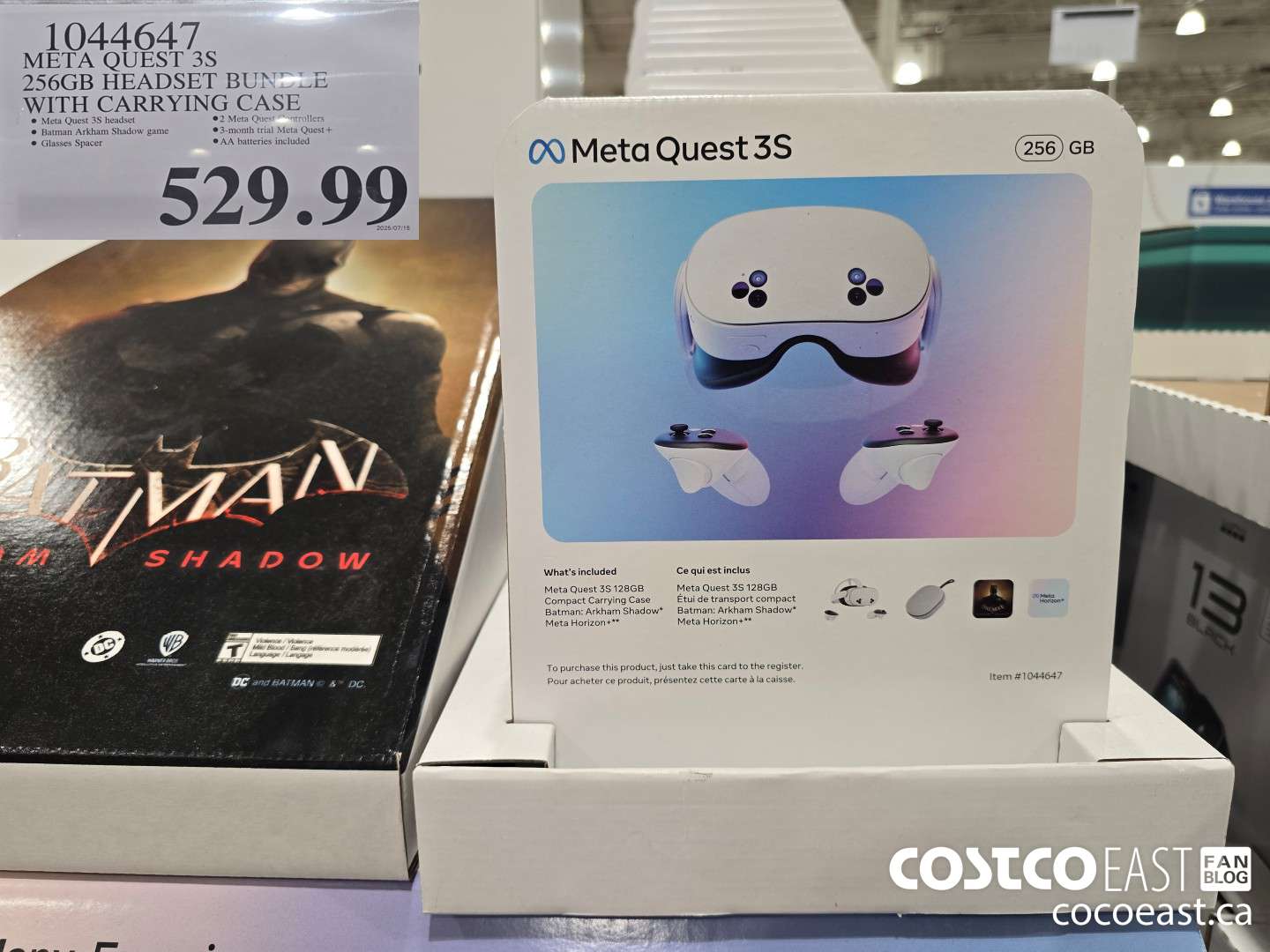 1044647 META QUEST 3S 256GB HEADSET BUNDLE WITH CARRYING CASE $529.99