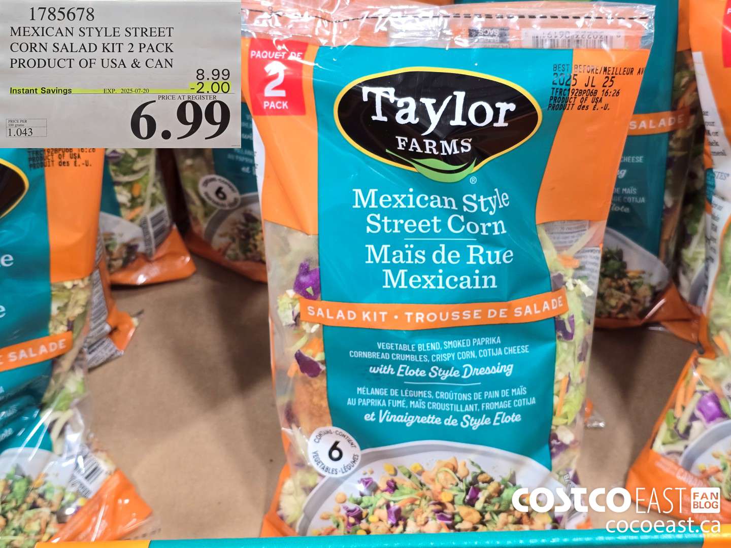 1785678 MEXICAN STYLE STREET CORN SALAD KIT 2 PACK PRODUCT OF USA & CAN ($2.00 INSTANT SAVINGS EXPIRES ON 2025-07-20) $6.99