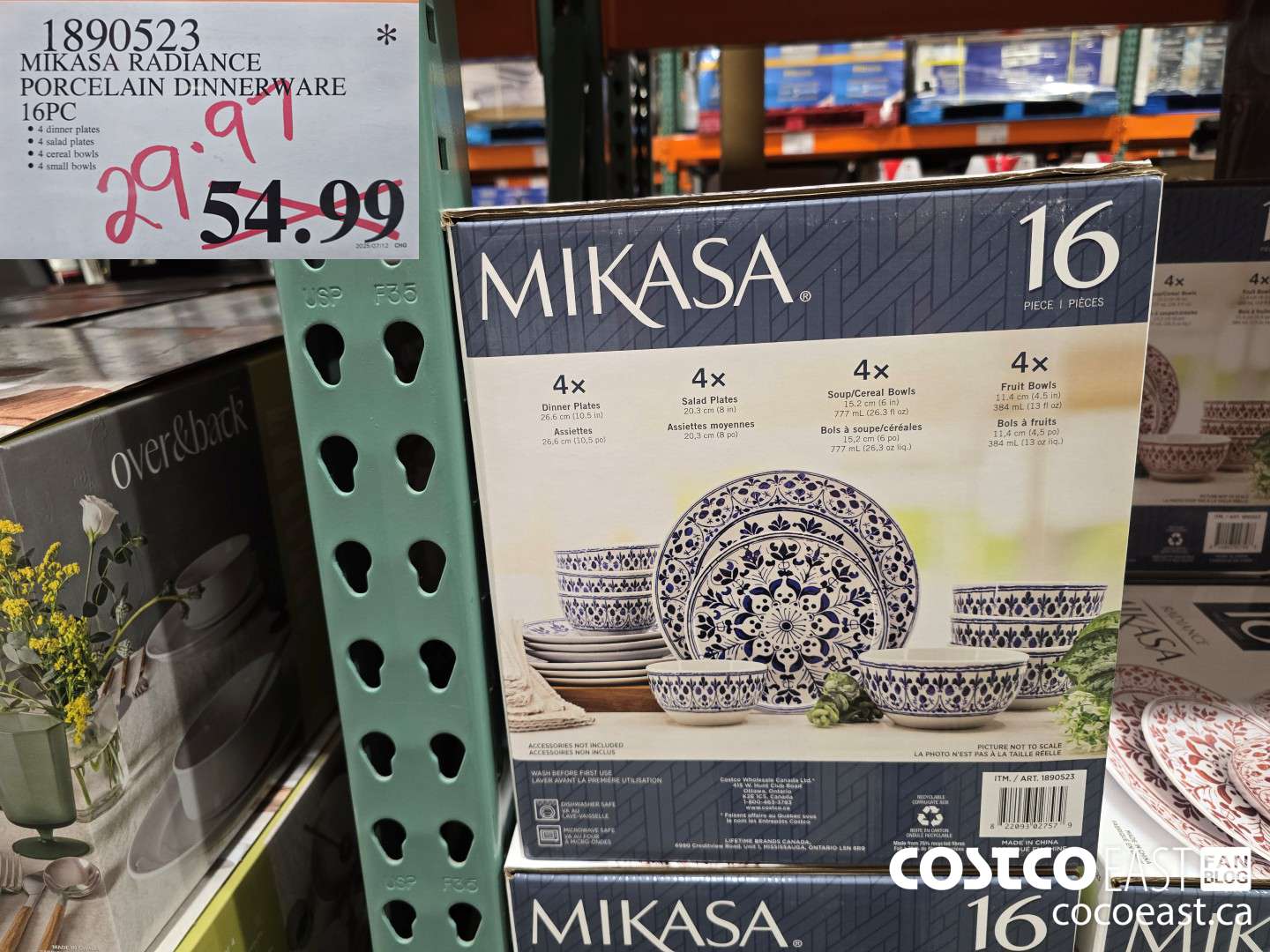 1890523 MIKASA RADIANCE PORCELAIN DINNERWARE 16PC $29.97
