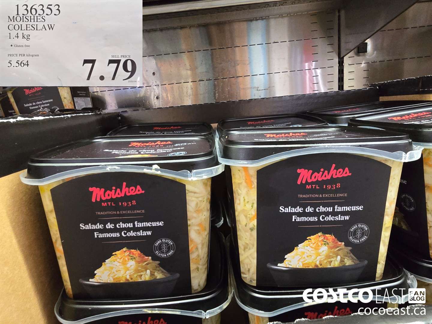 136353 MOISHES COLESLAW 1.4 KG $7.79