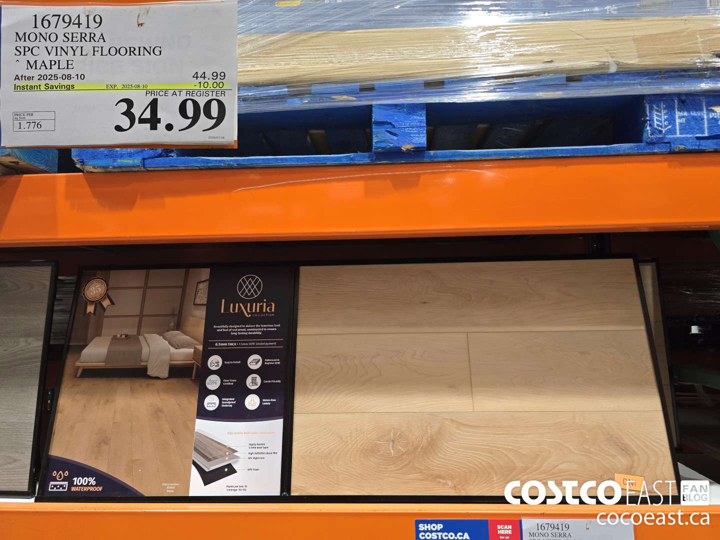 1679419 MONO SERRA SPC VINYL FLOORING MAPLE ($10.00 INSTANT SAVINGS EXPIRES ON 2025-08-10) $34.99