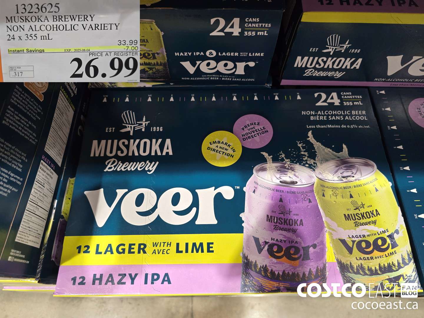 1323625 MUSKOKA BREWERY NON ALCOHOLIC VARIETY 24 x 355 ML ($7.00 INSTANT SAVINGS EXPIRES ON 2025-08-04) $26.99