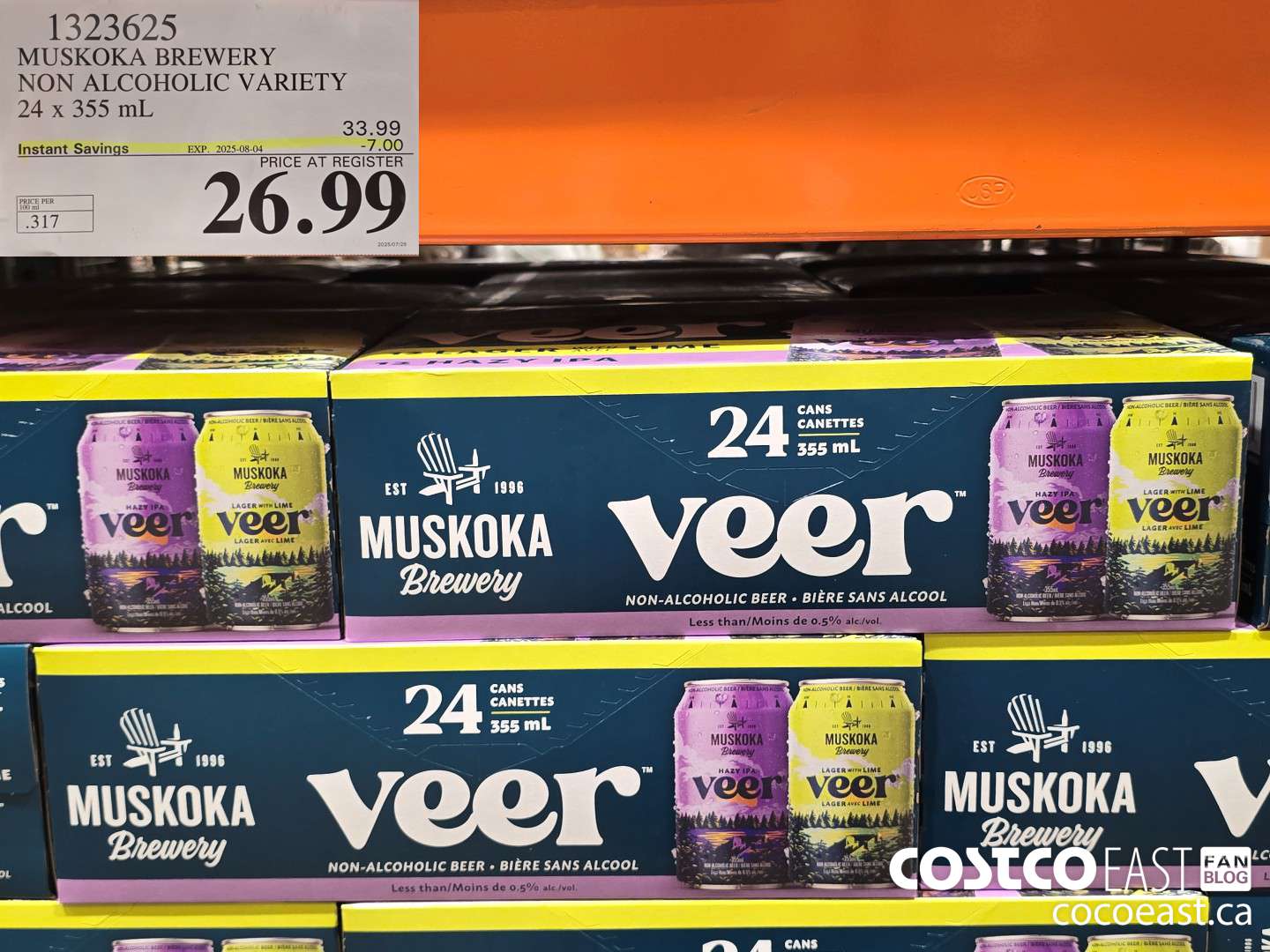 1323625 MUSKOKA BREWERY NON ALCOHOLIC VARIETY 24 x 355 ML ($7.00 INSTANT SAVINGS EXPIRES ON 2025-08-04) $26.99